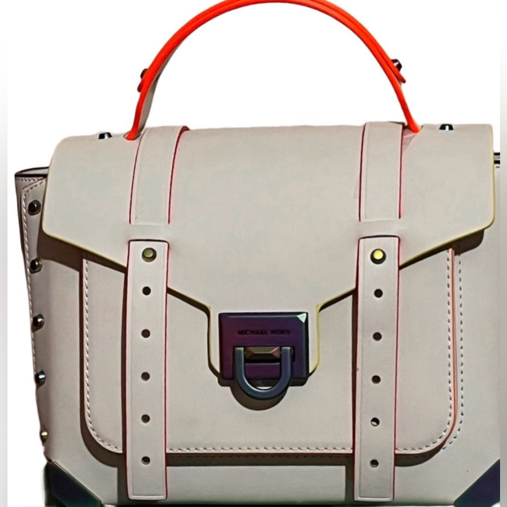 MICHAEL KORS OPTIC WHITE LEATHER
SATCHEL NEW